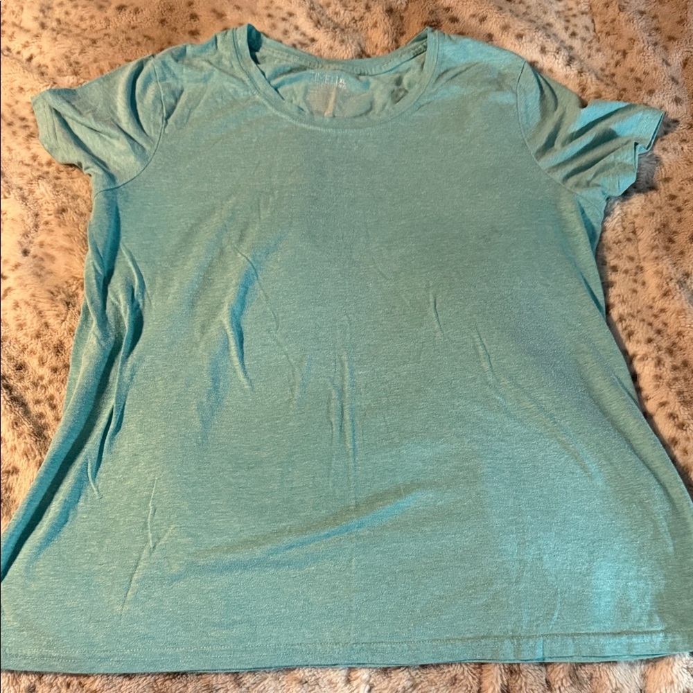 Time and Tru Aqua Short Sleeve Tee